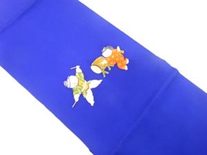 塩瀬　手描き　御所人形に太鼓模様　名古屋帯